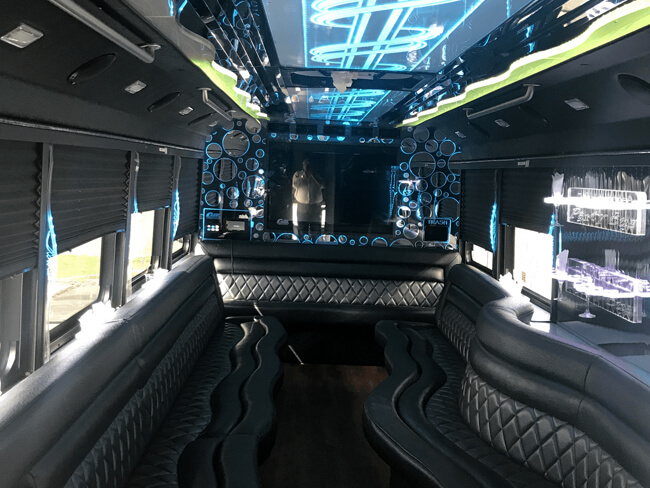 Party bus leather interior